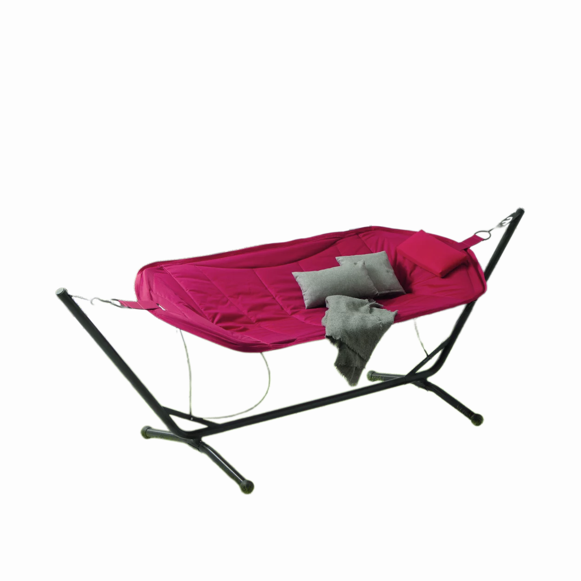 Hängematte 'Belisa' mit Gestell rot/anthrazit 305 x 105 x 104 cm