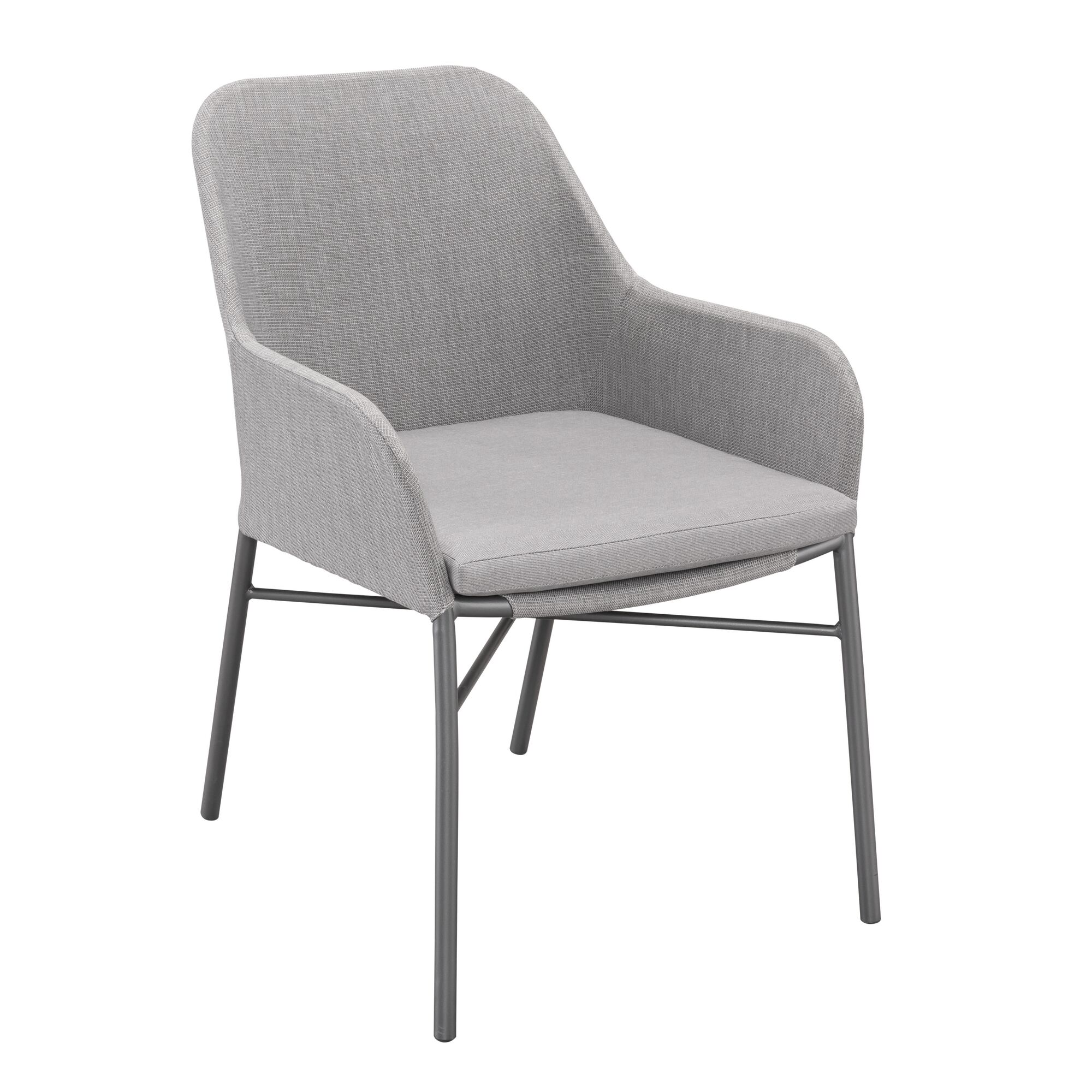 Grauer Gartenstuhl Ida mit Sitzkissen