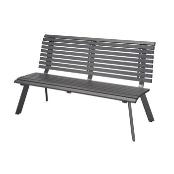 Graue Gartenbank Leni aus Aluminium