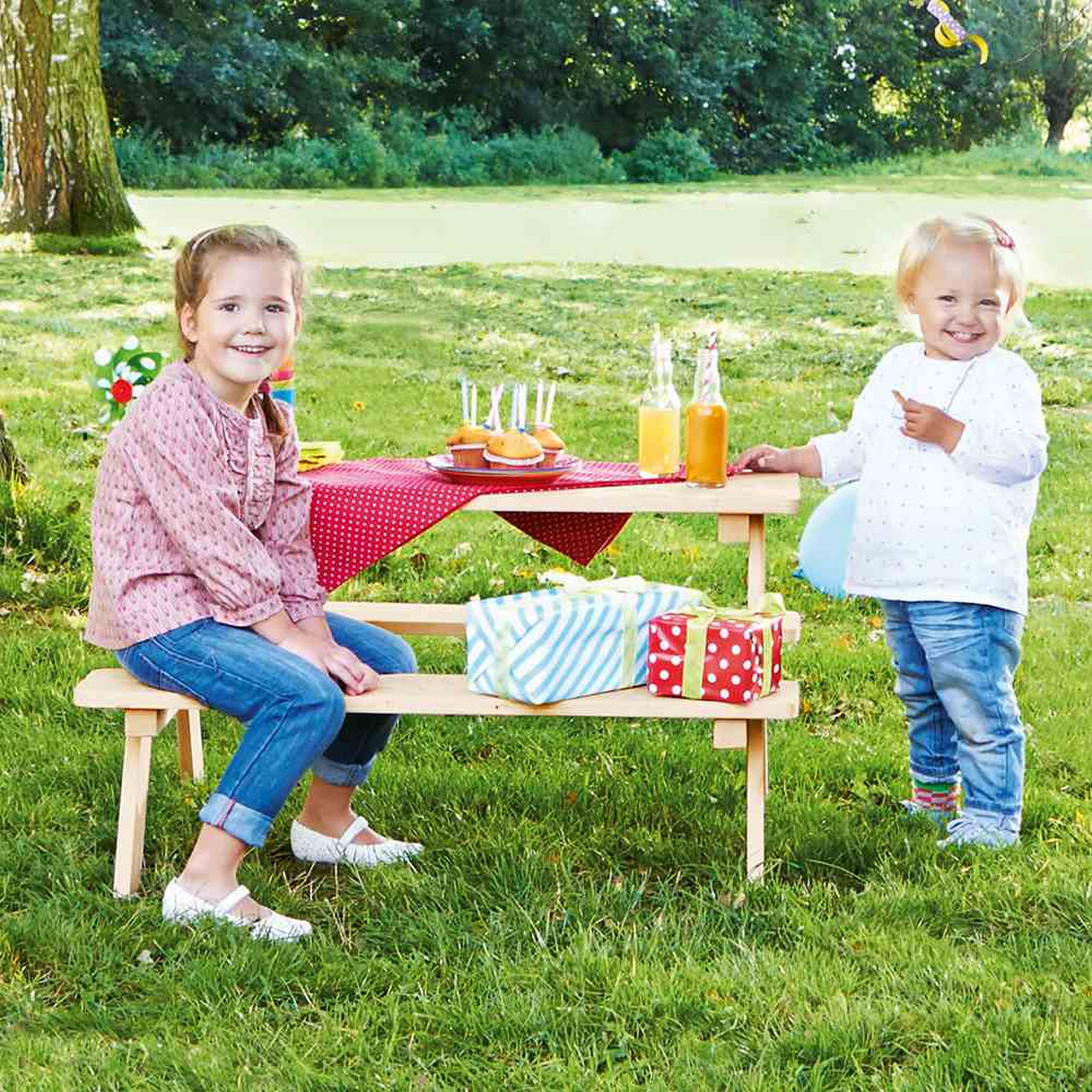 Kindersitzgruppe 'Nicki' Fichtenholz naturfarben