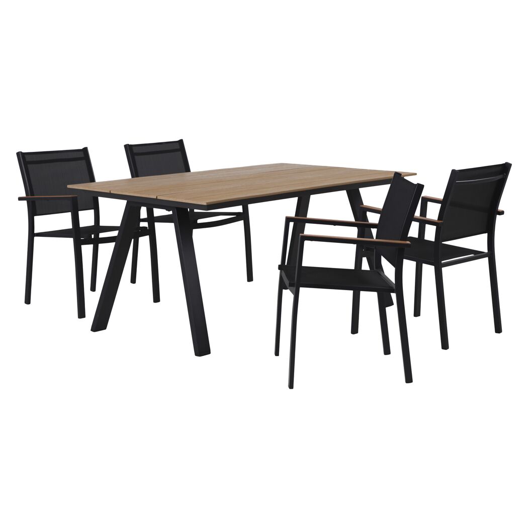 Gartentisch-Set mit vier Stühlen