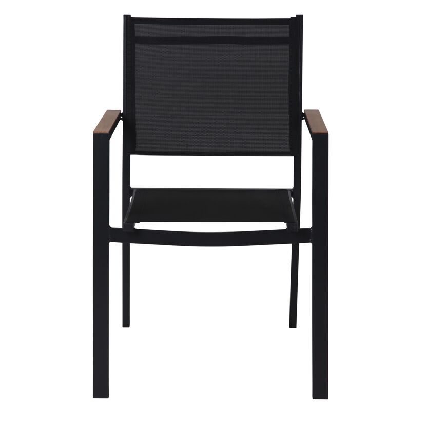 Gartenstuhl 'Lana' stapelbar Aluminium schwarz 56 x 84 x 58 cm