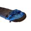 Blau-schwarzer Schlafsack, geöffnet