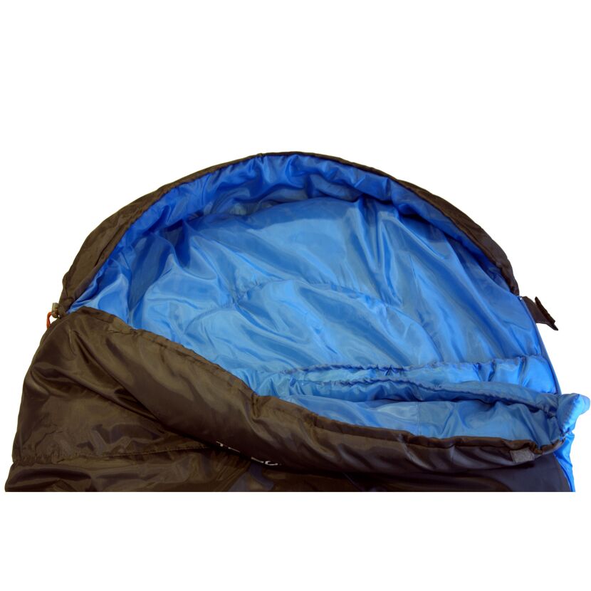 Blau-schwarzer Schlafsack TR 300 geöffnet