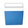Blaue Kühlbox mit weißem Deckel und Griff