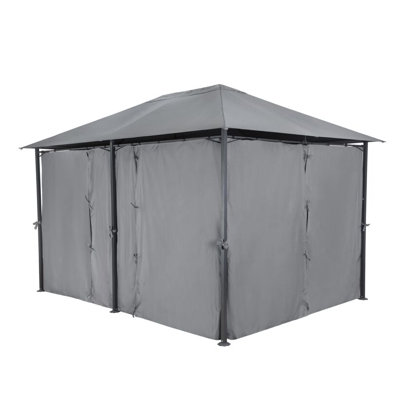Grauer Pavillon mit Seitenteilen
