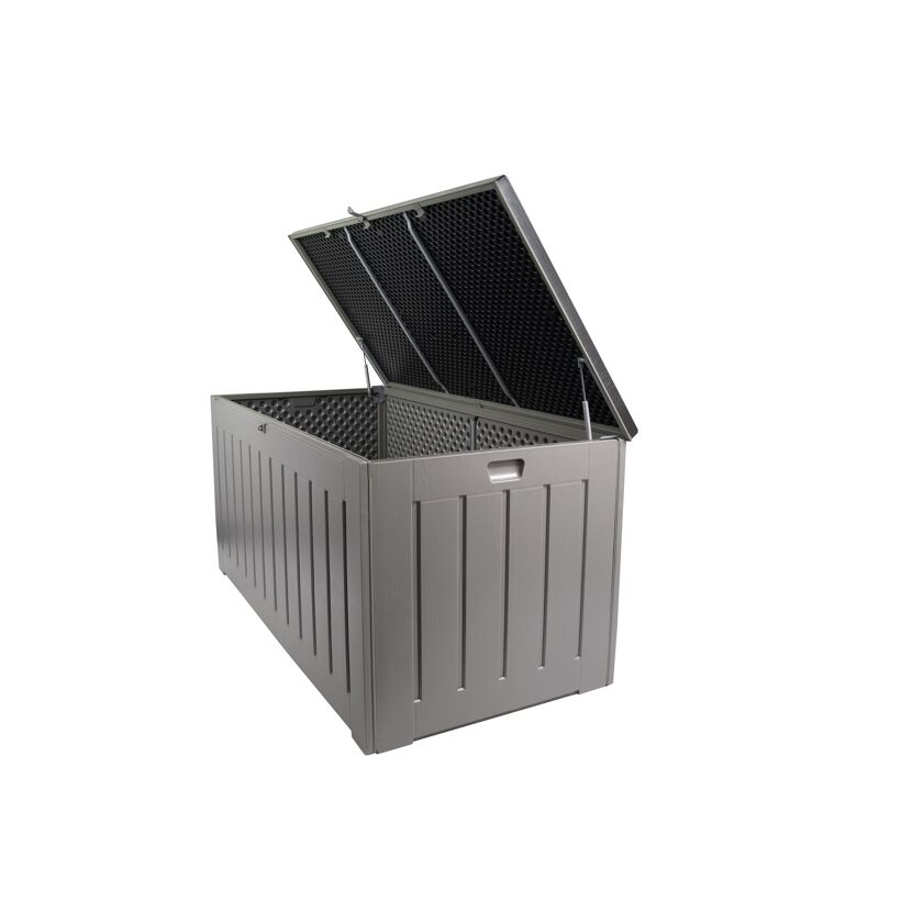 Geöffnete graue Kissenbox Molly