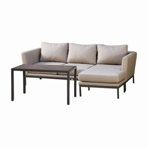 Loungemöbelset 'Kaja' Aluminium hellgrau 3-teilig