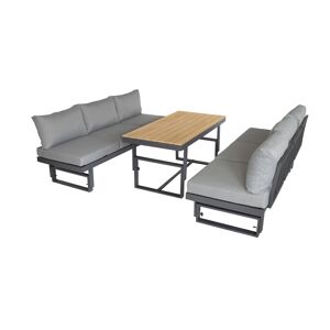 Lounge-Set 'Largo' schwarz/grau, 3-teilig