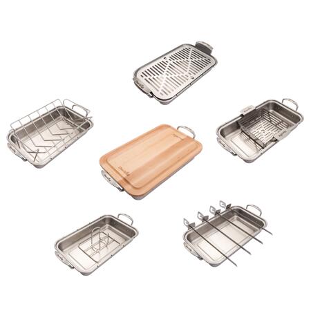 6. Bild von Grillschale mit Schneidebrett 'GRILL+®' Edelstahl/Holz, 43 x 23,5 x 9 cm
