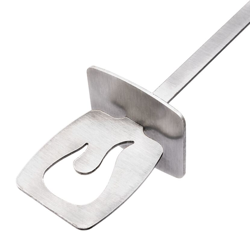 Metall Grillspiess mit Flammen-Ausschnitt
