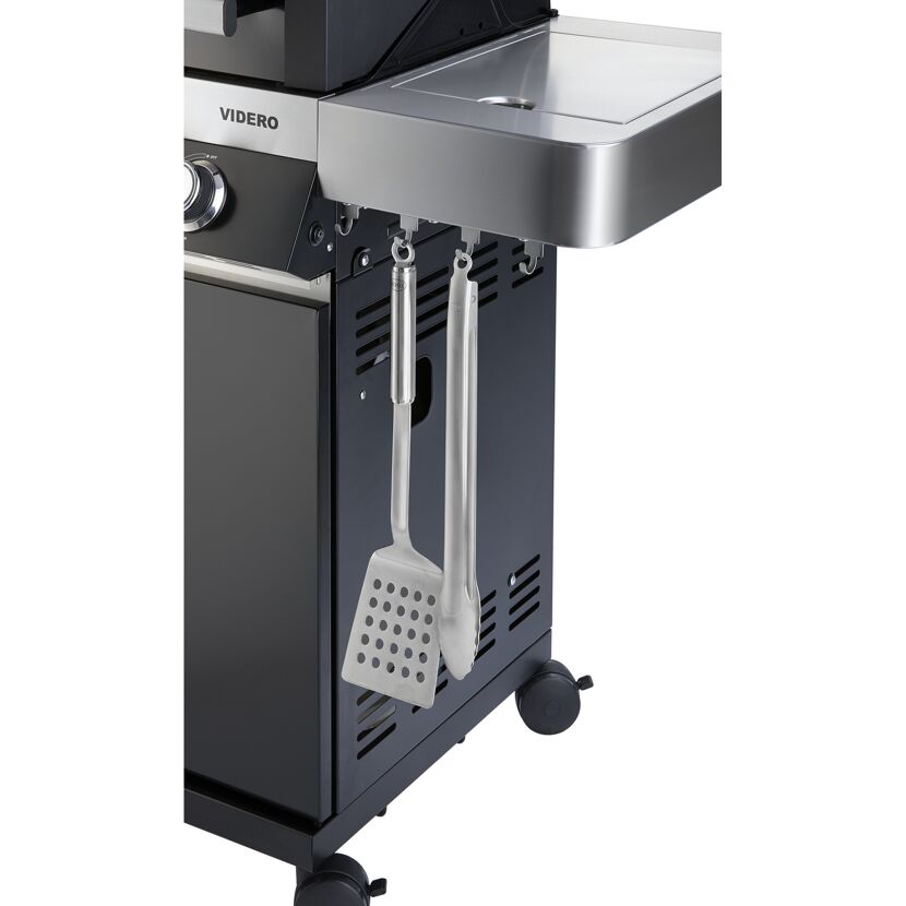 Gasgrill Videro G3 mit Grillzange und Pfannenwender