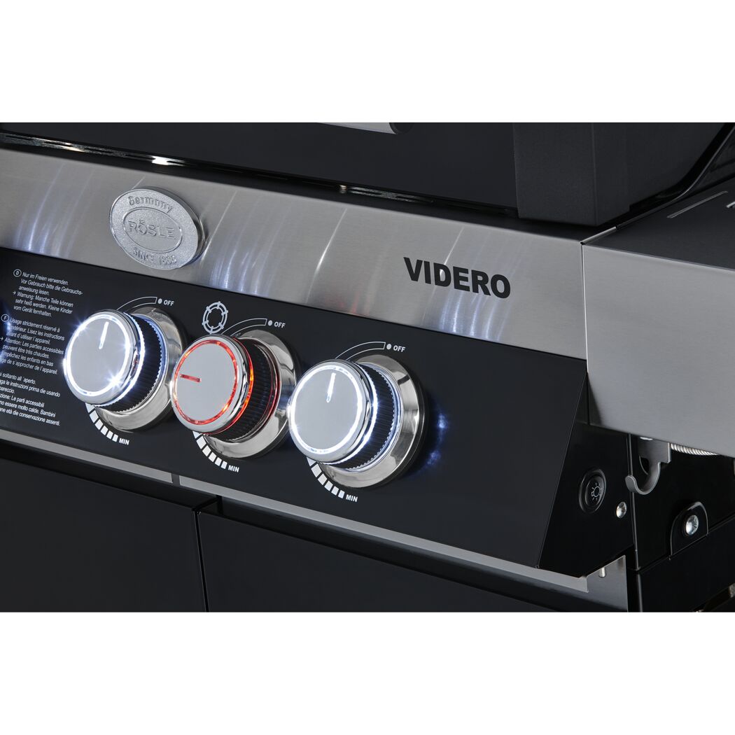 Bedienfeld des RÖSLE Gasgrills Videro G4