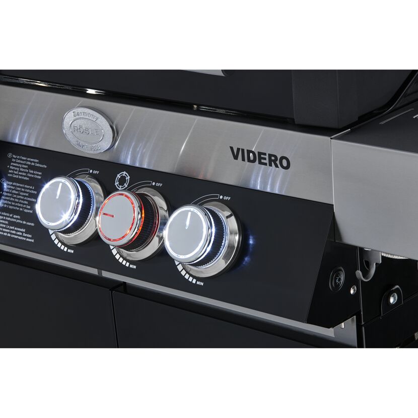 Bedienfeld des RÖSLE Gasgrills Videro G4
