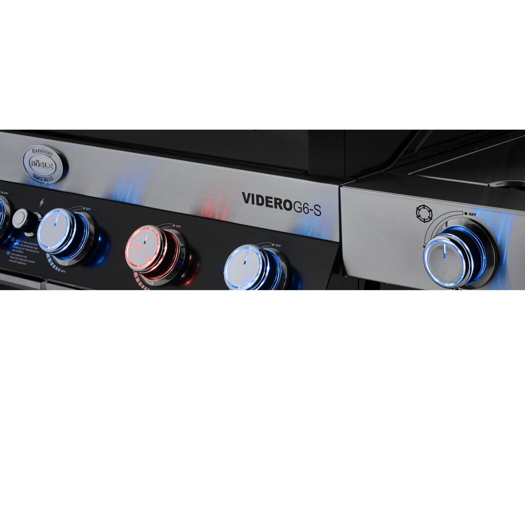 Bedienfeld des RÖSLE Gasgrills Videro G6-S Vario