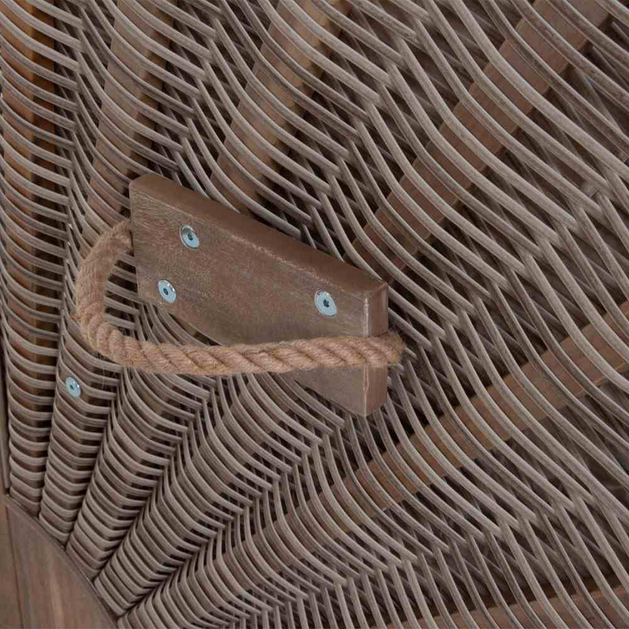 Strandkorb 'Greenline' 2-Sitzer Akazienholz blau/weiß 101 x 165 x 130 cm