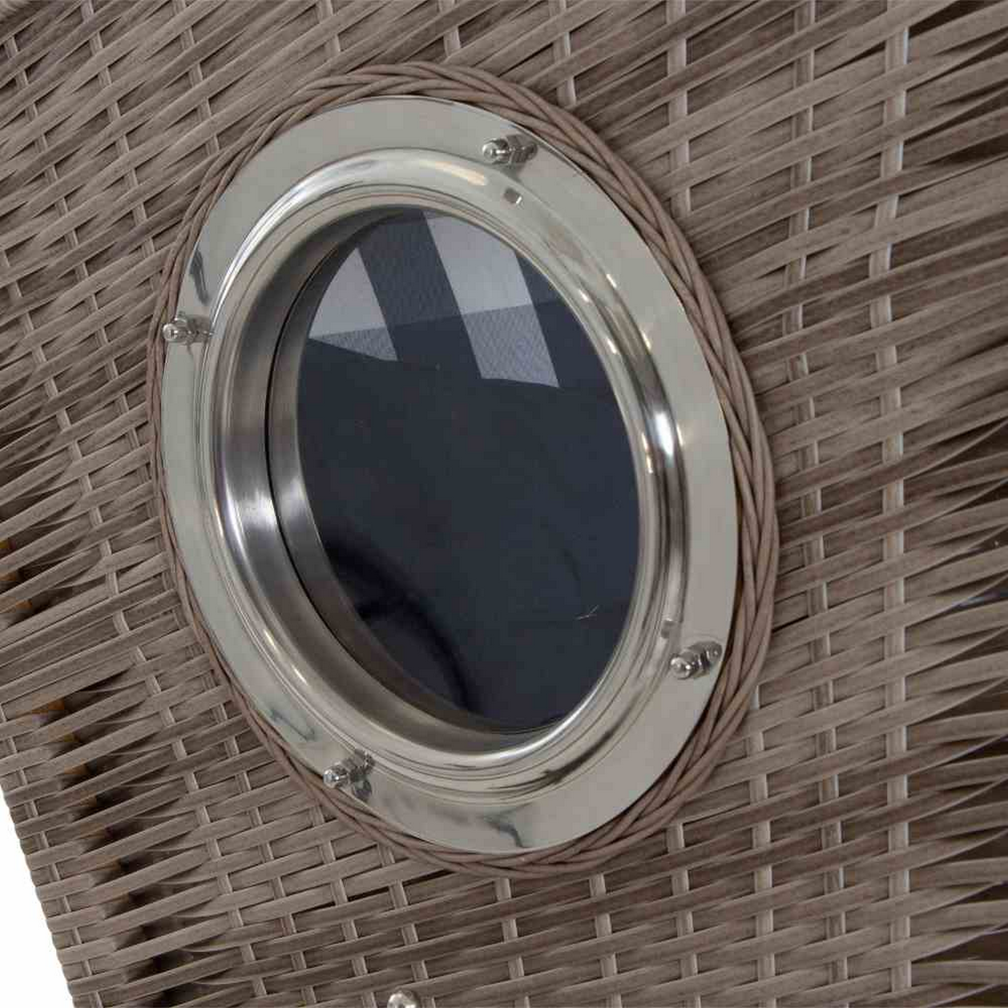 Strandkorb 'Greenline' 2-Sitzer Akazienholz blau/weiß 101 x 165 x 130 cm