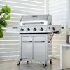 Gasgrill mit vier Brennern und Seitenbrenner