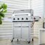 Gasgrill mit vier Brennern und Seitenbrenner