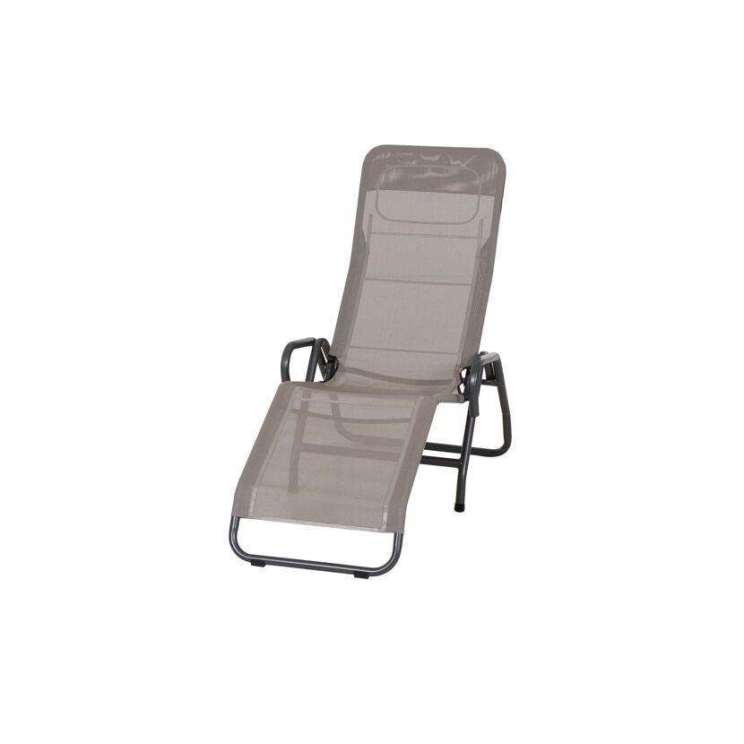 Klappbare Gartenliege in Taupe