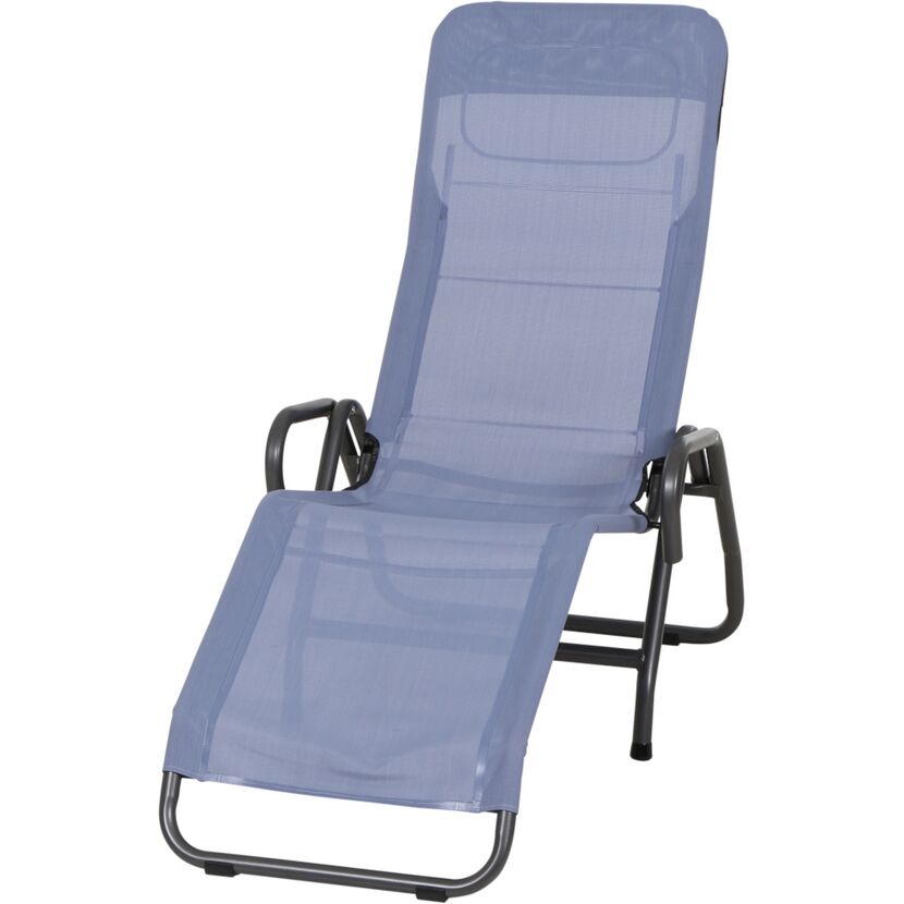 Liegestuhl 'Bito' klappbar blau 72 x 118 x 139 cm
