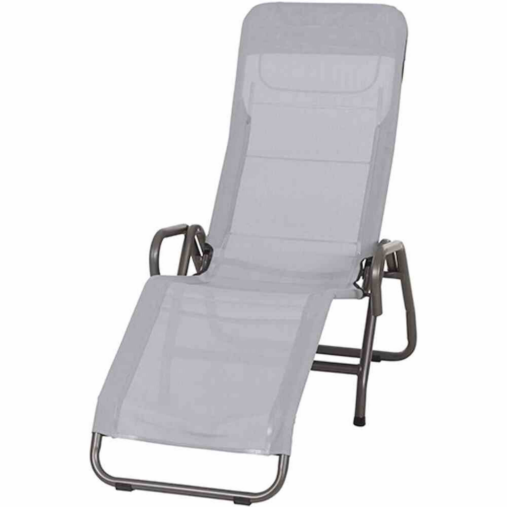 Liegestuhl 'Bito' klappbar grau 72 x 118 x 139 cm