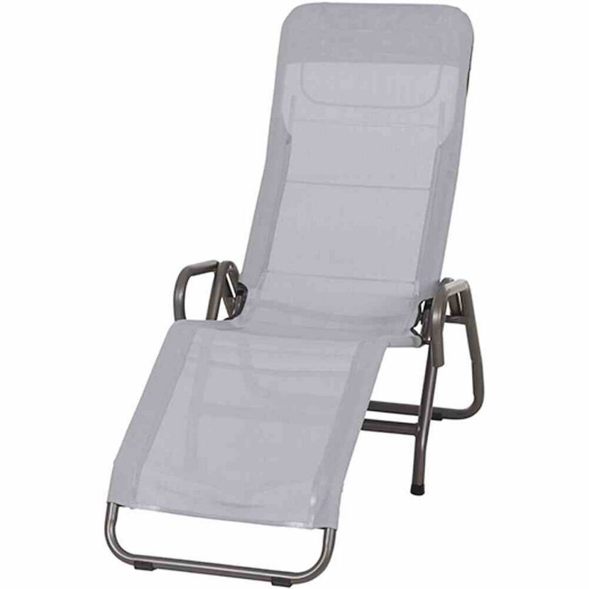 Liegestuhl 'Bito' klappbar grau 72 x 118 x 139 cm