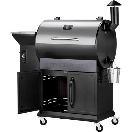 5. Bild von Holzpelletgrill 'ZPG-700E' schwarz, silbern 123 x 57 x 130 cm