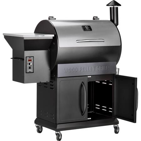 6. Bild von Holzpelletgrill 'ZPG-700E' schwarz, silbern 123 x 57 x 130 cm