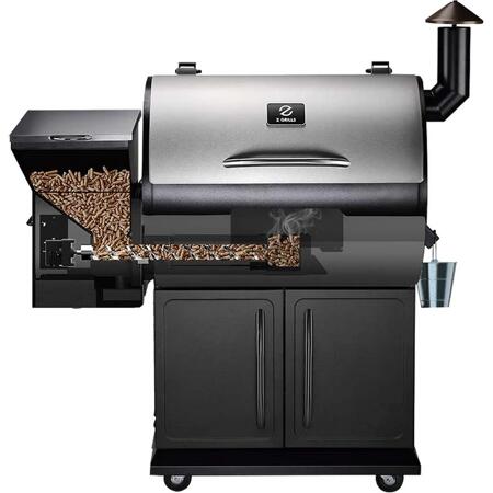 7. Bild von Holzpelletgrill 'ZPG-700E' schwarz, silbern 123 x 57 x 130 cm