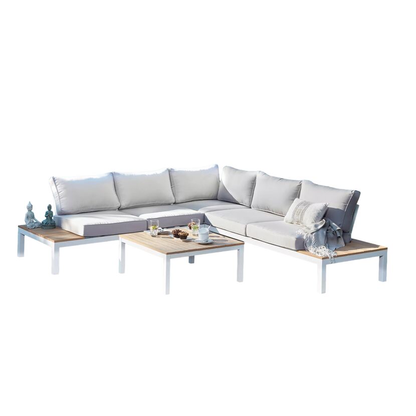Loungemöbelset 'Adriana' Aluminium hellgrau 4-teilig