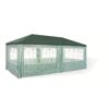 Grüner Pavillon mit weißen Streifen