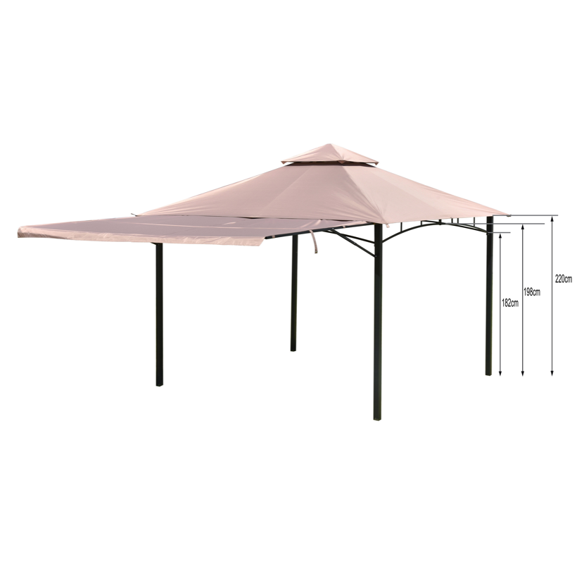 Beigefarbener Pavillon Alina mit Doppeldach