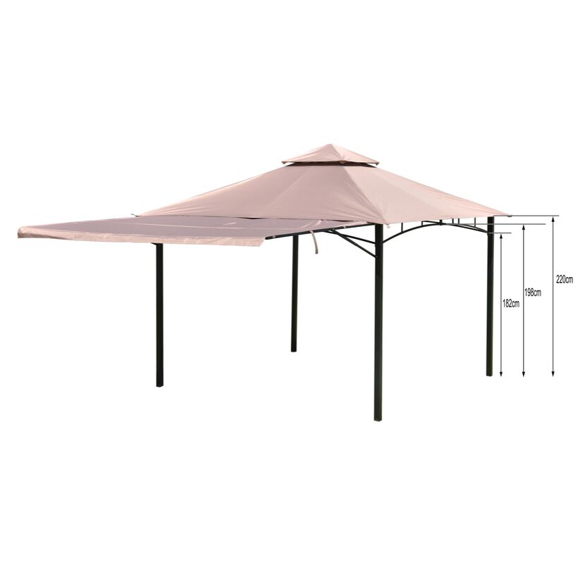 Beigefarbener Pavillon Alina mit Doppeldach