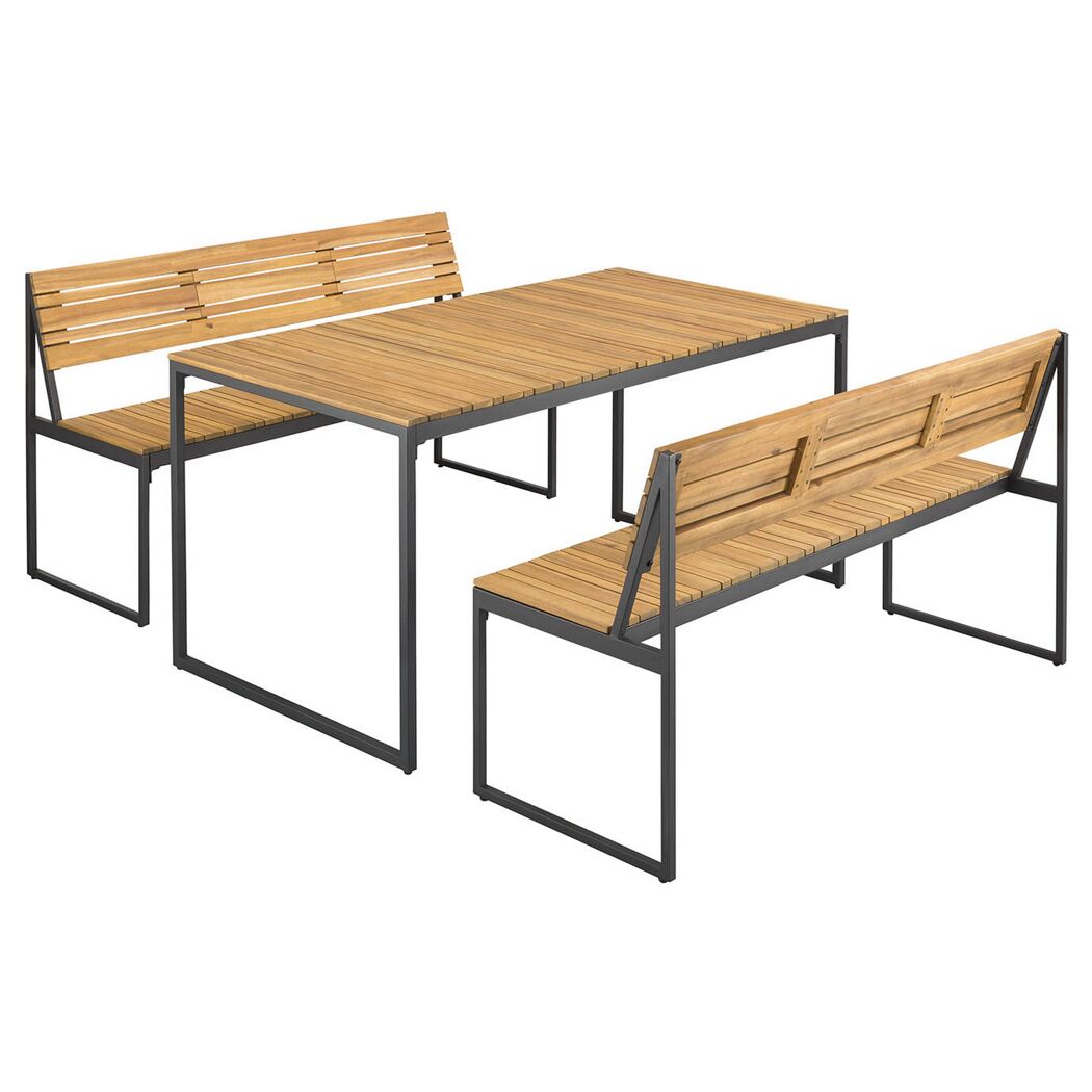 3-teiliges Gartenmöbel-Set Lotti aus Holz