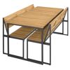 Holztisch mit Bänken und Stühlen, schwarz