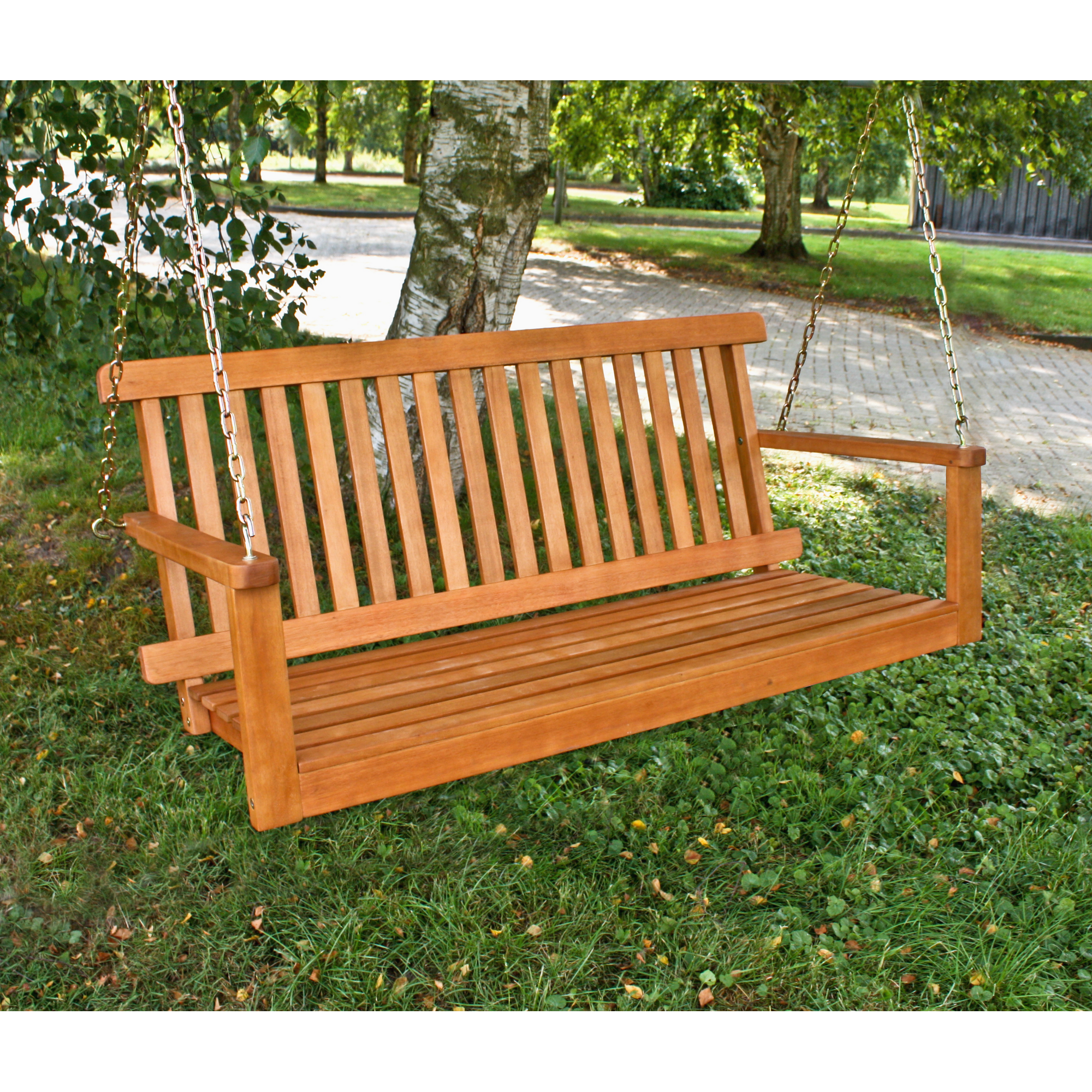 Hängebank 'Marlene' 2-Sitzer Eukalyptusholz braun 130 x 56 x 63 cm