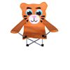 Orangefarbener Kinder-Campingstuhl mit Tigergesicht.