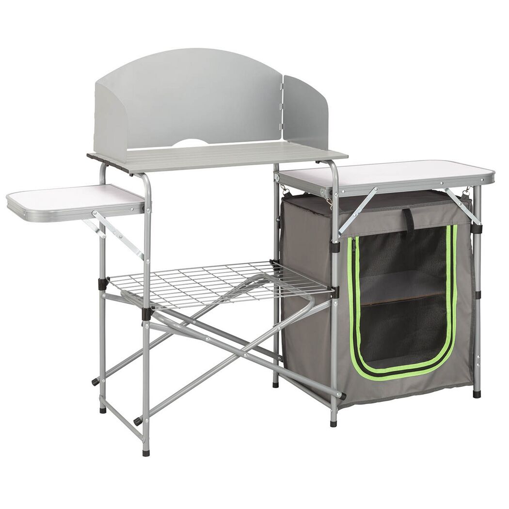 Klappbarer Camping-Küchen-Tisch mit Stauraum