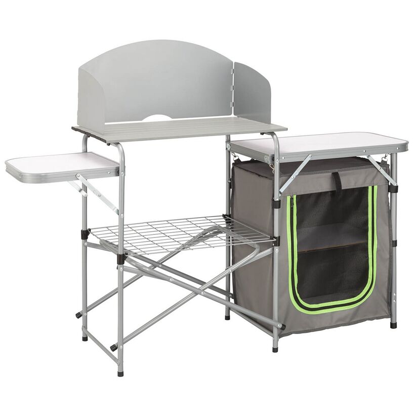 Klappbarer Camping-Küchen-Tisch mit Stauraum