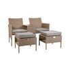 Gartenmöbel-Set ALICE mit zwei Sesseln, zwei Hockern und einem Tisch