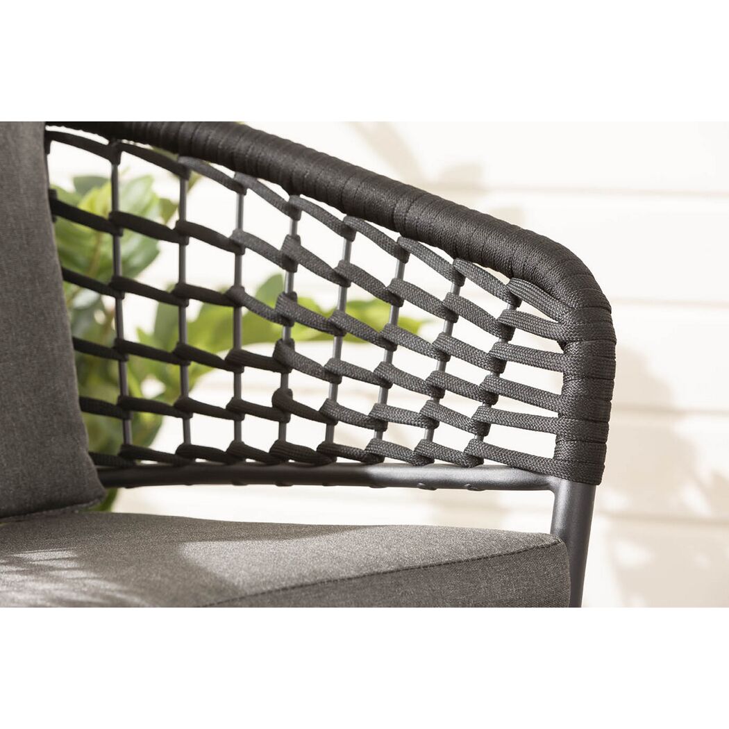 Nahaufnahme der schwarzen Seile des Balkon-Sets Felia