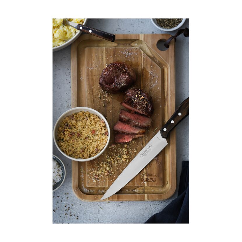 Steak mit Farofa, Tramontina Churrasco Messer