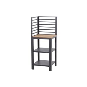 Eckschrank 'Sierra' Aluminium, Teakholz grau, braun 56 x 141 x 56 cm