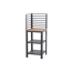 Eckschrank 'Sierra' Aluminium, Teakholz grau, braun 56 x 141 x 56 cm