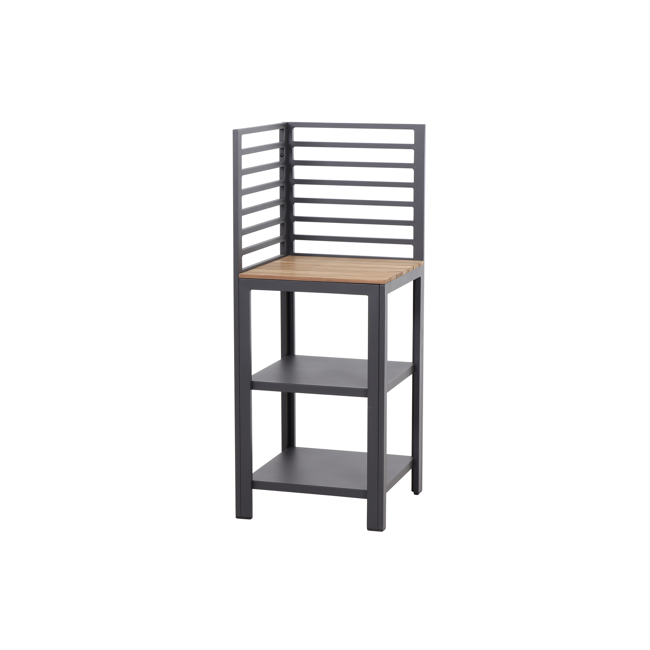Bild von Eckschrank 'Sierra' Aluminium, Teakholz grau, braun 56 x 141 x 56 cm