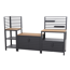 Eckschrank 'Sierra' Aluminium, Teakholz grau, braun 56 x 141 x 56 cm