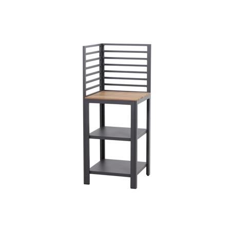 2. Bild von Eckschrank 'Sierra' Aluminium, Teakholz grau, braun 56 x 141 x 56 cm