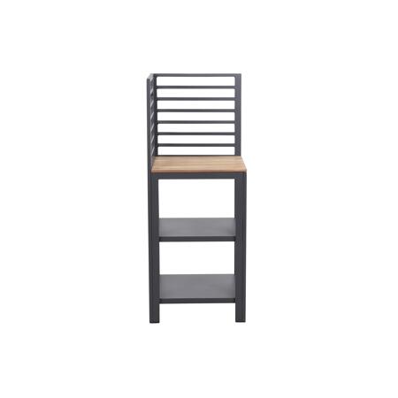 3. Bild von Eckschrank 'Sierra' Aluminium, Teakholz grau, braun 56 x 141 x 56 cm