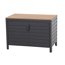 Schrank 'Sierra' Aluminium, Teakholz schwarz 100 x 70 x 56 cm